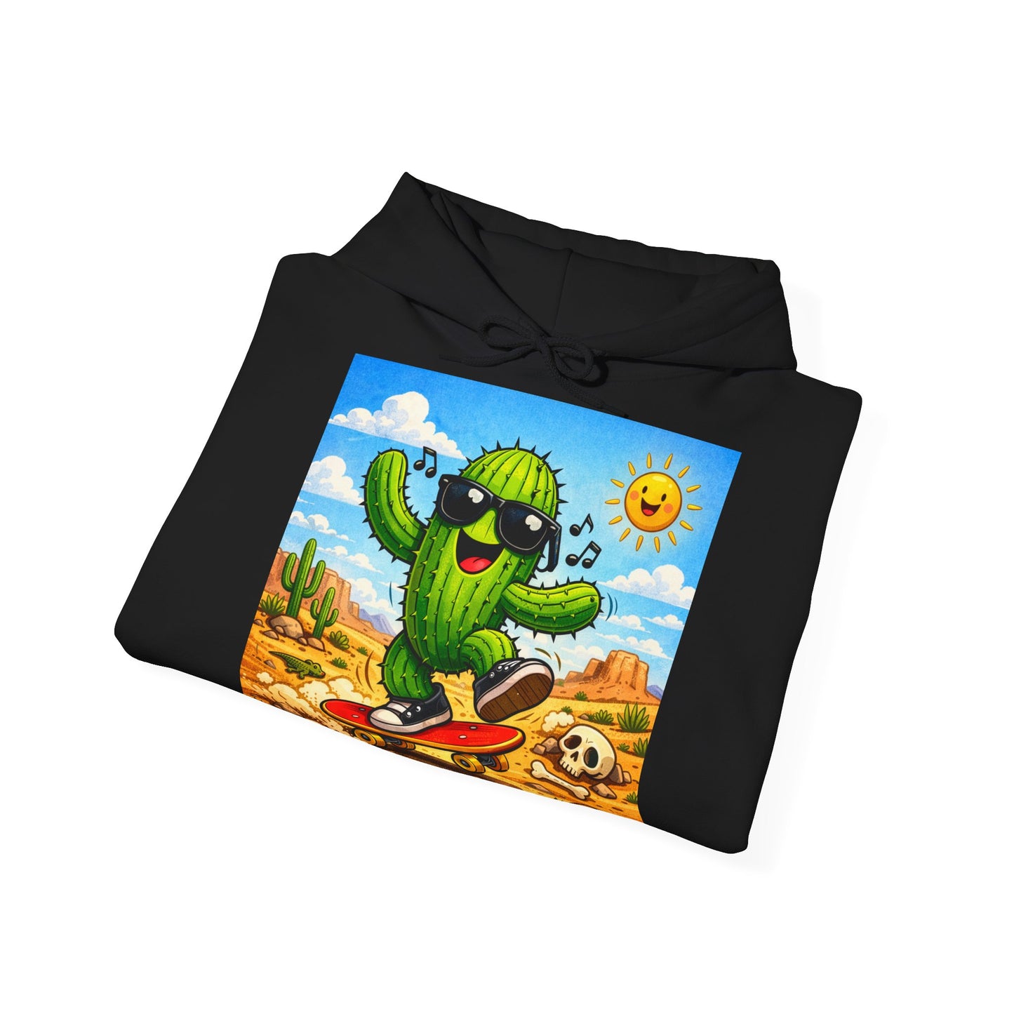 Skateboard Cactus Hoodie — Cute Desert Skateboarder Graphic Sweatshirt