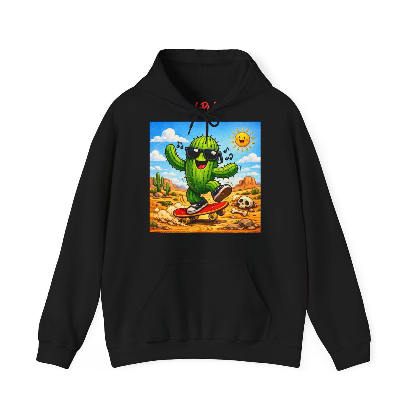 Skateboard Cactus Hoodie — Cute Desert Skateboarder Graphic Sweatshirt