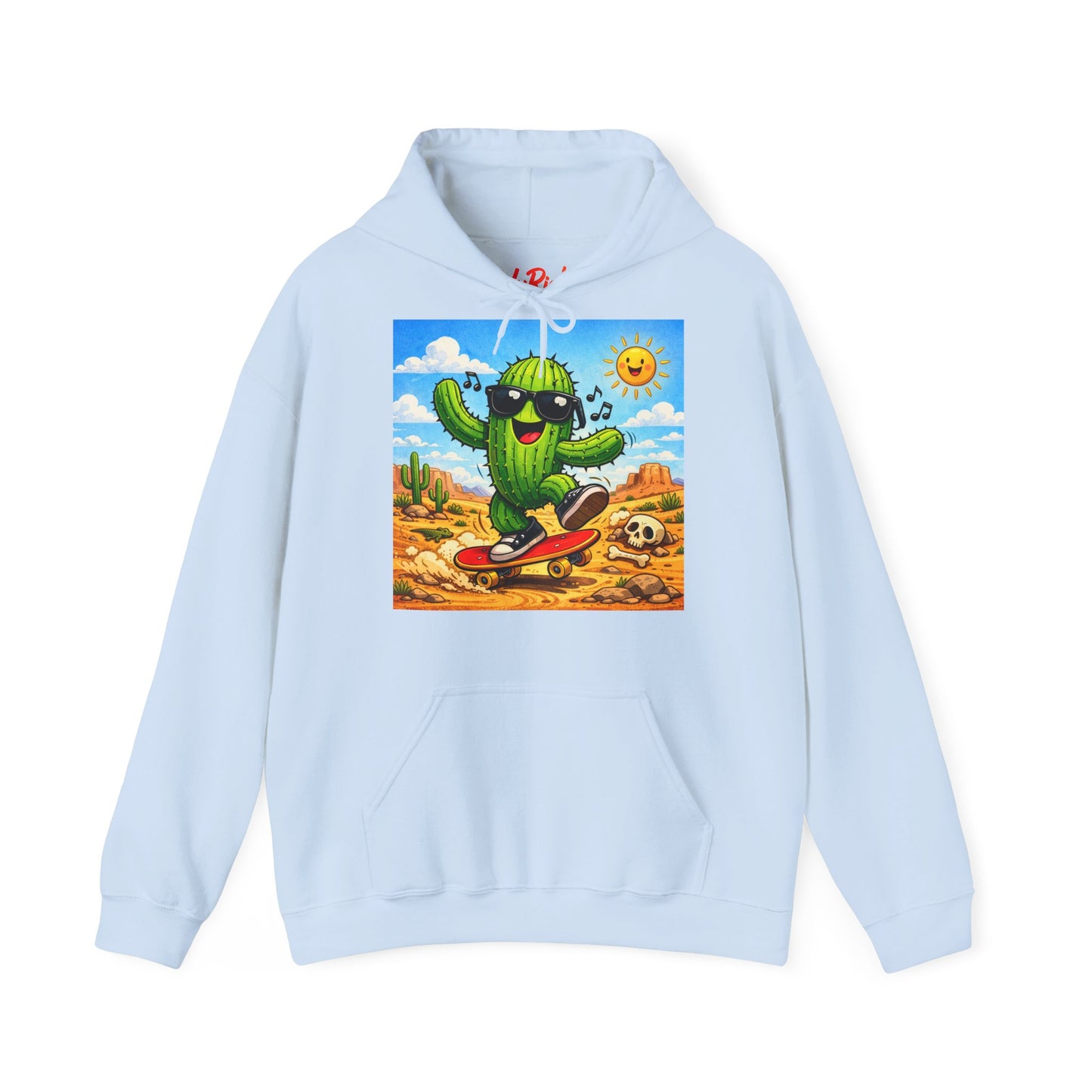 Skateboard Cactus Hoodie — Cute Desert Skateboarder Graphic Sweatshirt