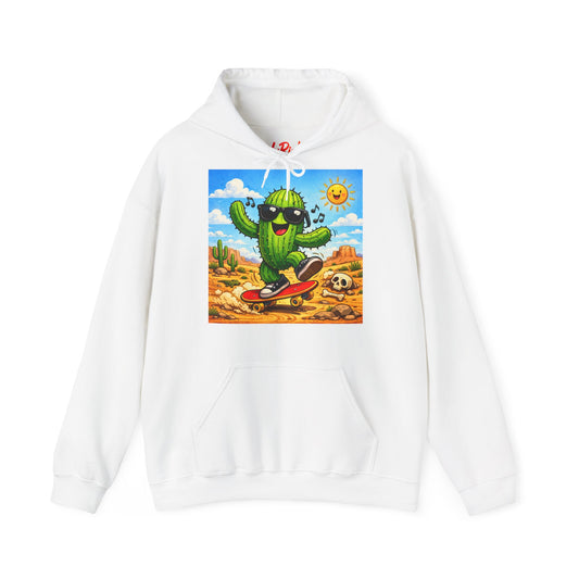 Skateboard Cactus Hoodie — Cute Desert Skateboarder Graphic Sweatshirt