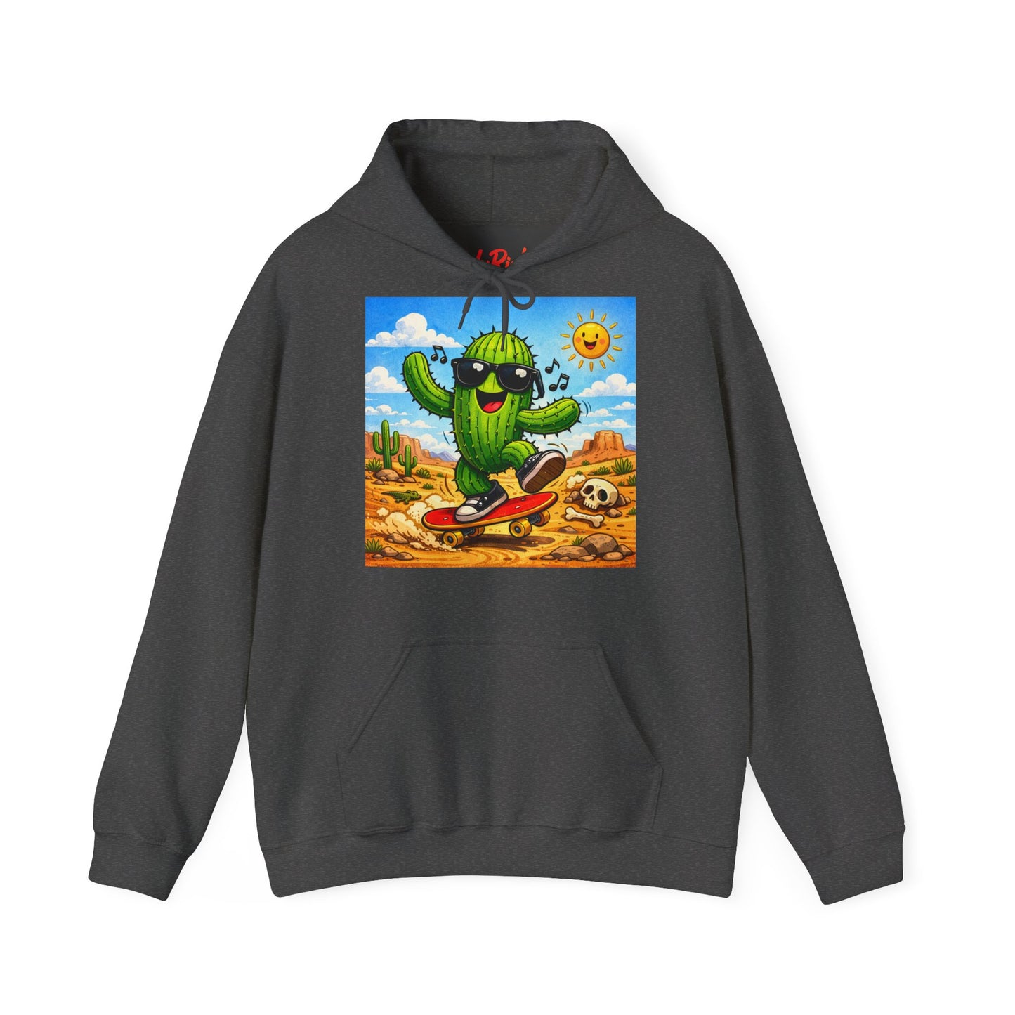 Skateboard Cactus Hoodie — Cute Desert Skateboarder Graphic Sweatshirt