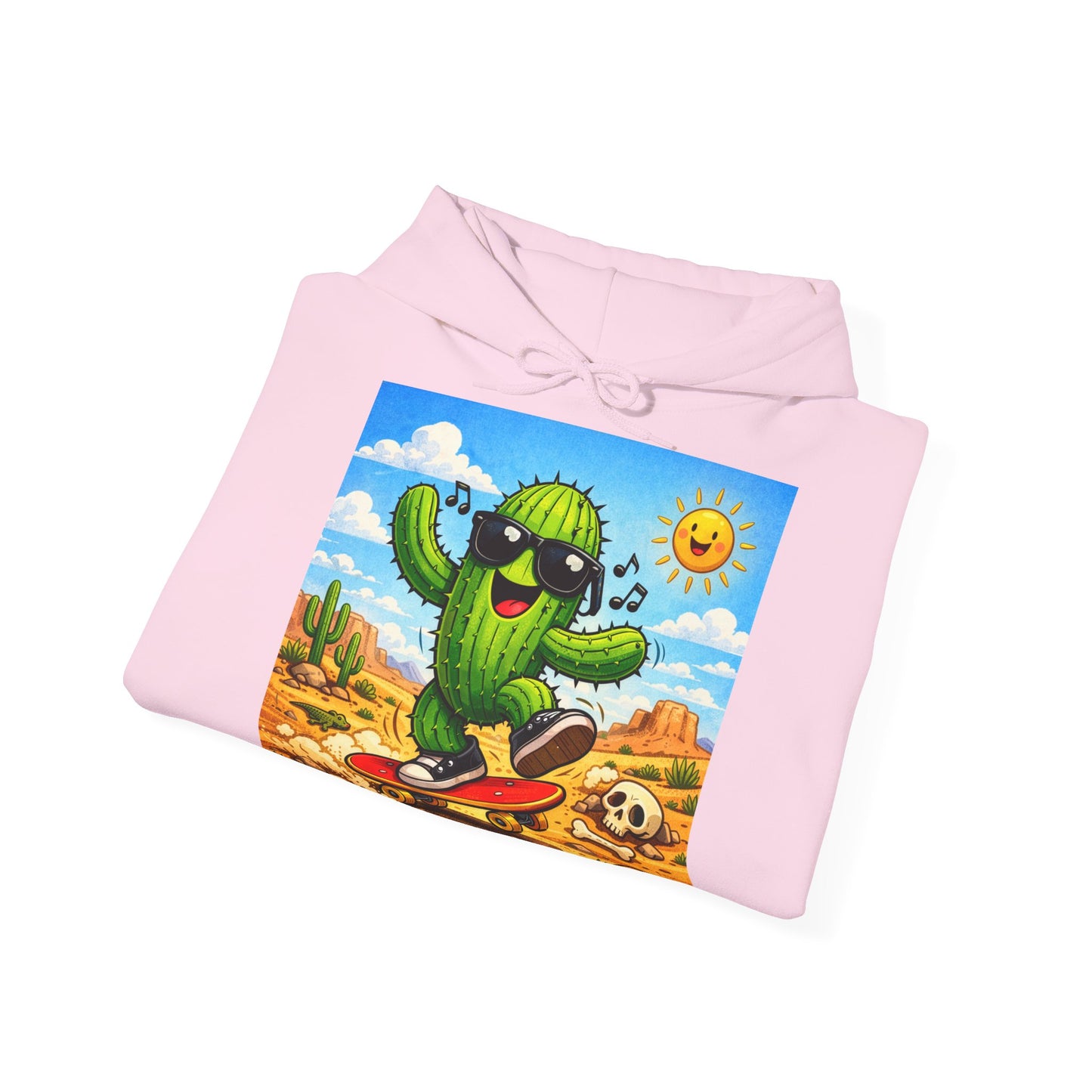 Skateboard Cactus Hoodie — Cute Desert Skateboarder Graphic Sweatshirt