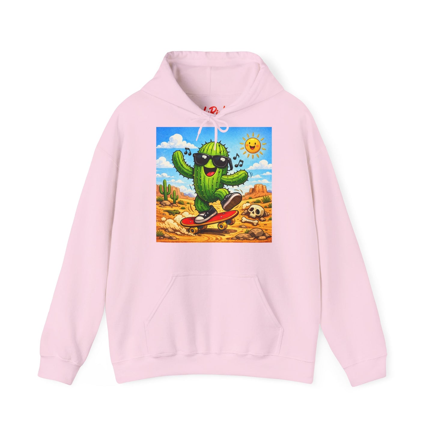 Skateboard Cactus Hoodie — Cute Desert Skateboarder Graphic Sweatshirt